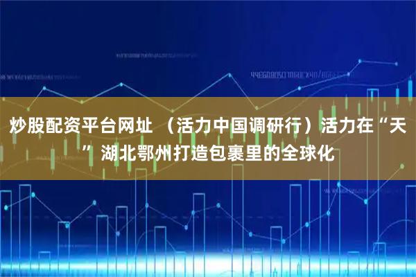 炒股配资平台网址 （活力中国调研行）活力在“天” 湖北鄂州打造包裹里的全球化